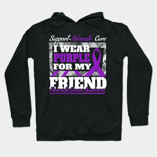 I Wear Purple For My Friend Pancreatic Cancer Aware Hoodie by LiFilimon